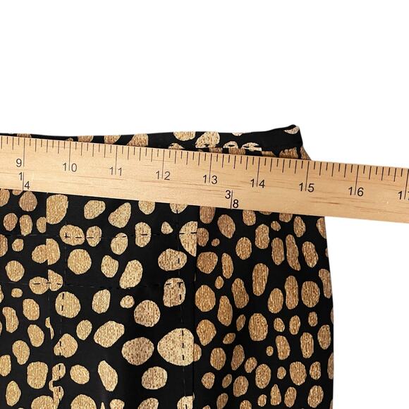 Per Se Animal Print Dotted Pencil Skirt Size 10 Black Brown Cotton Silk Blend - Picture 5 of 6